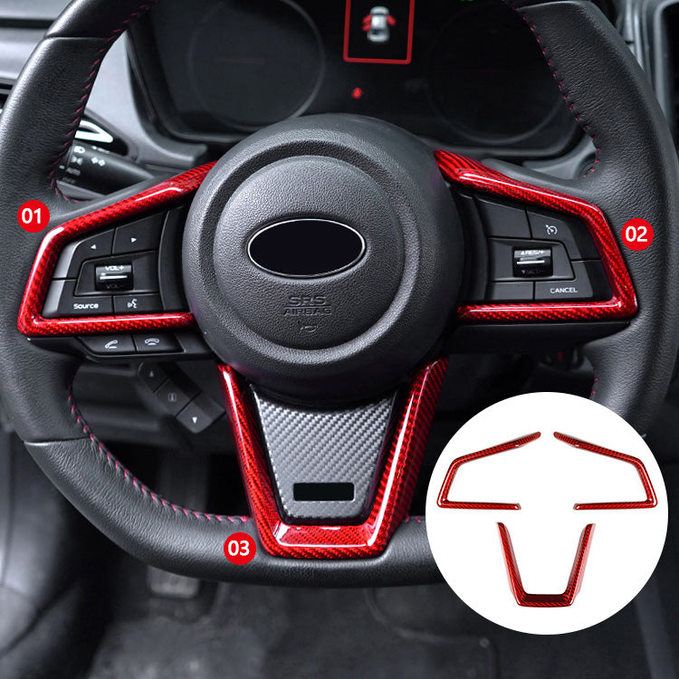 2022-25 Subaru WRX VB Carbon Fiber Steering Wheel Trims