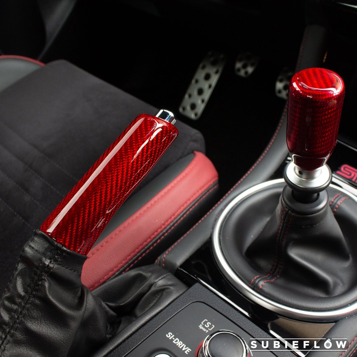 2008-2024 Subaru WRX/STi Red Carbon Fiber Ebrake Handle 2013-20 BRZ/FR-S - SubieFlow