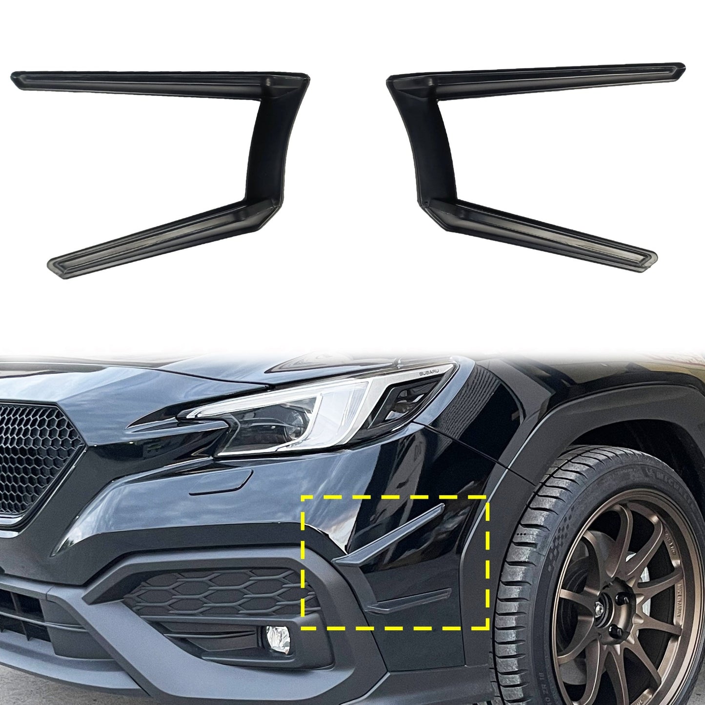 2022-23 WRX Front Side Bumper Vent Canards - SubieFlow