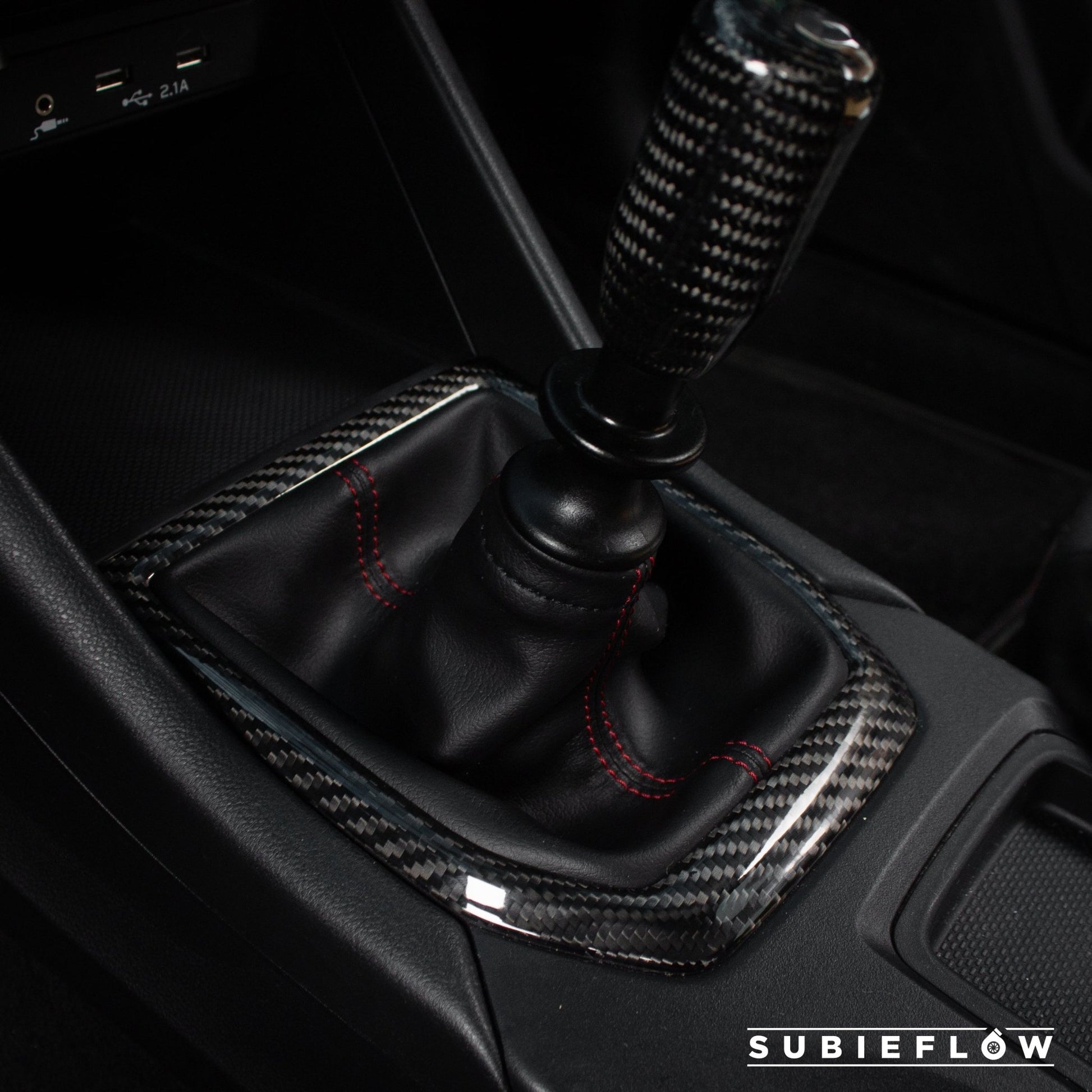 2022-25 Subaru WRX Black Carbon Fiber Shifter Trim Cover - SubieFlow