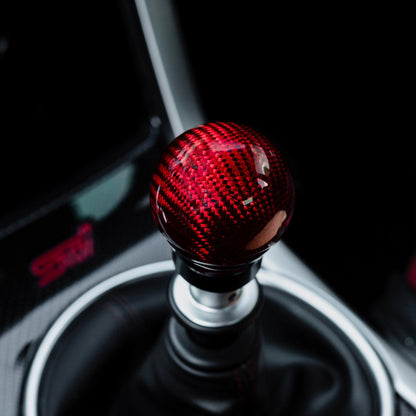 Weighted Red Carbon Fiber Shift Knobs - SubieFlow